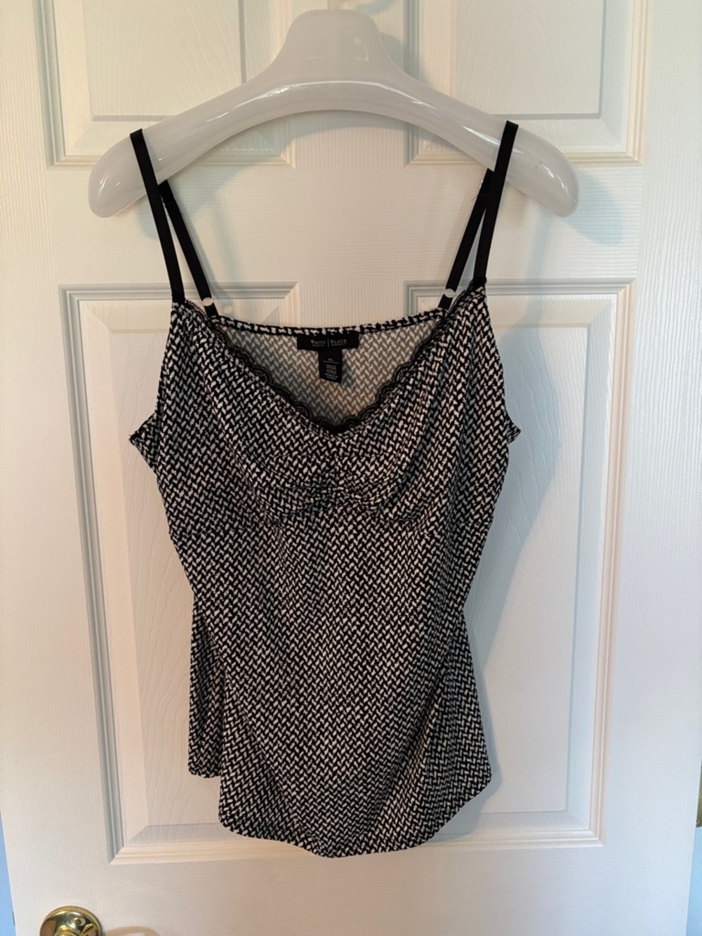 Black & White Printed Spaghetti Strap Tank Top
